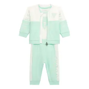 Baby long-sleeve bodysuit and pants sweatshirt set Guess image-0