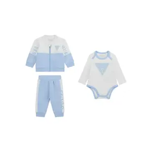 Conjunto de fato de treino com body e calças de manga longa para bebé Guess image-1