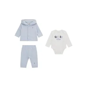 Baby Body mit langen Ärmeln, Kapuzensweatshirt und Hose Guess image-1