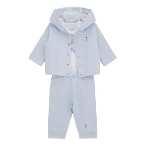 Baby Body mit langen Ärmeln, Kapuzensweatshirt und Hose Guess image-0
