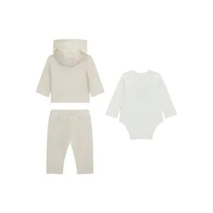 Baby Body mit langen Ärmeln, Kapuzensweatshirt und Hose Guess image-1