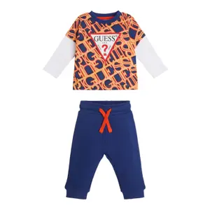 Baby boy long sleeve t-shirt + jogging suit Guess image-0
