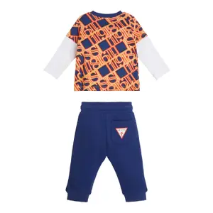 Baby boy long sleeve t-shirt + jogging suit Guess image-1