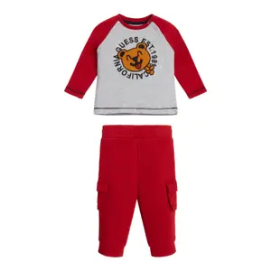 Baby boy long sleeve t-shirt + jogging suit Guess image-0