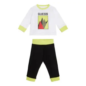 Baby boy long sleeve t-shirt + jogging suit Guess image-0