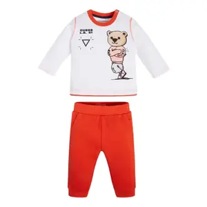 Baby boy long sleeve t-shirt + jogging suit Guess image-0