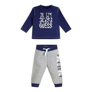 Baby boy long sleeve t-shirt + jogging suit Guess image-0