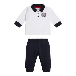 Baby boy long sleeve t-shirt and terry pants set Guess image-0