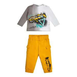 Baby boy long sleeve t-shirt + jogging suit Guess image-0
