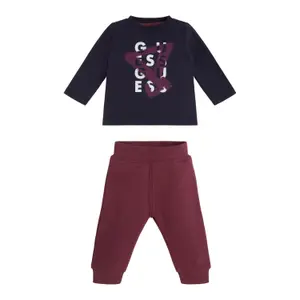 Baby boy long sleeve t-shirt + jogging suit Guess image-0