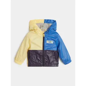Baby boy's nylon hooded waterproof jacket Guess image-0