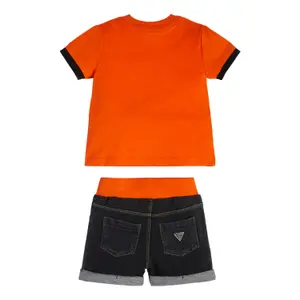 Baby boy t-shirt + jean shorts set Guess image-0