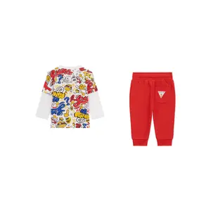 Baby boy long sleeve t-shirt and trousers set Guess image-1