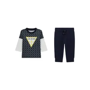 Baby boy long sleeve t-shirt and trousers set Guess image-0