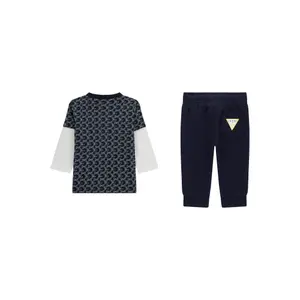 Baby boy long sleeve t-shirt and trousers set Guess image-1