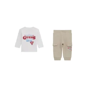Baby boy long sleeve t-shirt and trousers set Guess image-0