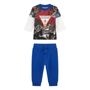 Baby boy long sleeve t-shirt and joggers set Guess Active image-0