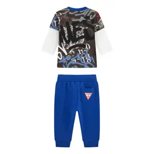 Baby boy long sleeve t-shirt and joggers set Guess Active image-1