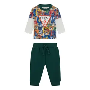 Baby boy long sleeve t-shirt and joggers set Guess Active image-0