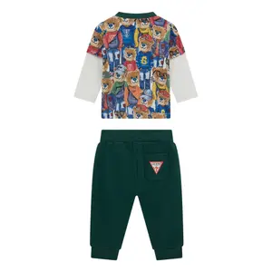 Baby boy long sleeve t-shirt and joggers set Guess Active image-1