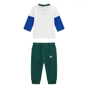Baby boy long sleeve t-shirt and joggers set Guess Active image-1