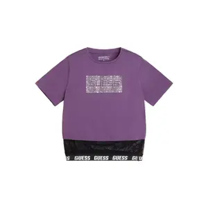 T-shirt with mesh insert girl Guess image-0