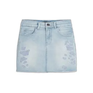 Denim skirt with embroidery girl Guess image-0