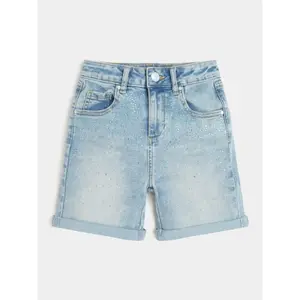 Denim skirt with embroidery girl Guess image-2