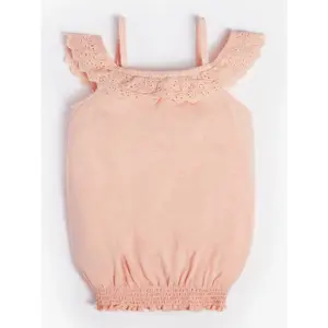 Tank top with sangallo sleeves girl Guess image-1