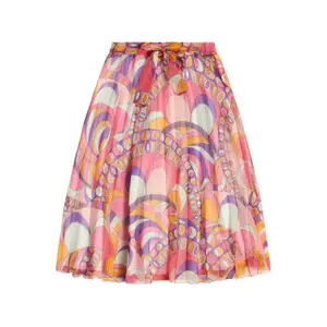 Pleated midi skirt girl Guess Chiffon image-0