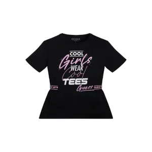 Girl's jersey logo t-shirt dress Guess image-1