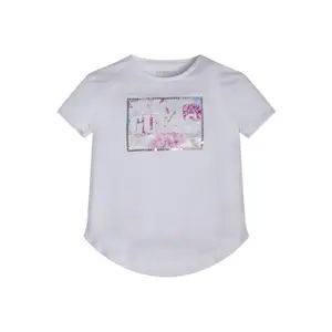 Elastic viscose T-shirt for girls Guess High Low image-0