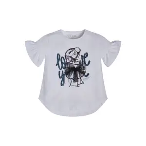 Girl's elastic jersey T-shirt Guess High Low image-0
