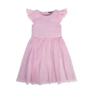 Mixed fabric dress girl Guess Ceremony image-0