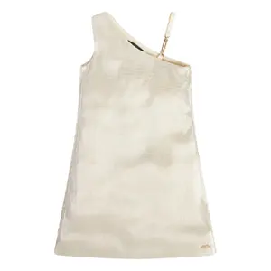 One-shoulder microfiber dress for girls Guess image-0