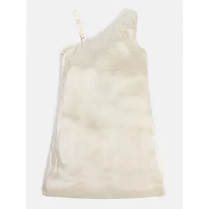 One-shoulder microfiber dress for girls Guess image-1