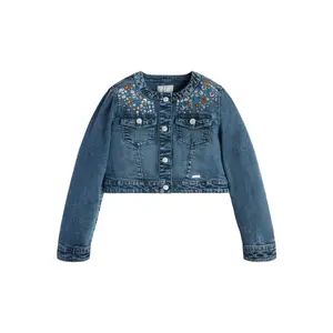 Sequined denim jacket for girls Guess image-0