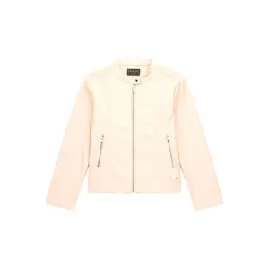 Girl's zipped leather jacket Guess image-0