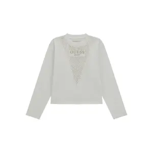 Long sleeve t-shirt with rhinestones for girls Guess image-0
