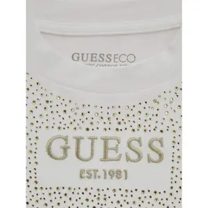 Long sleeve t-shirt with rhinestones for girls Guess image-2