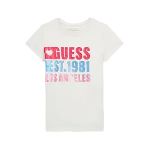 Girls' rhinestone logo front T-shirt Guess image-0