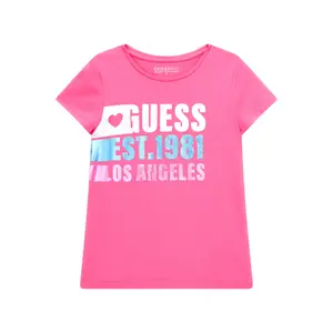 Girls' rhinestone logo front T-shirt Guess image-0