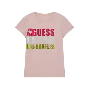 Girls' rhinestone logo front T-shirt Guess image-0