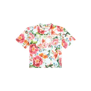 Stretch T-shirt with triangular logo for kids Guess image-0