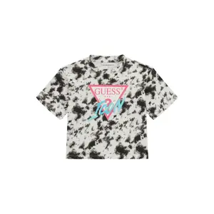 Stretch T-shirt with triangular logo for kids Guess image-0