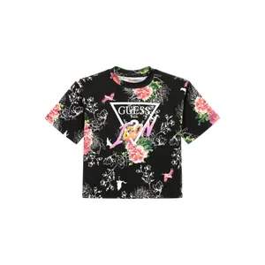 Stretch T-shirt with triangular logo for kids Guess image-0