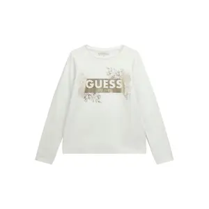 Girls' long-sleeved T-shirt with logo on the front Guess image-0