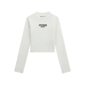 Langarm Mädchen T-Shirt aus Rippstoff Guess