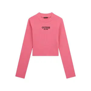 Girls' long-sleeve ribbed stretch T-shirt Guess image-0