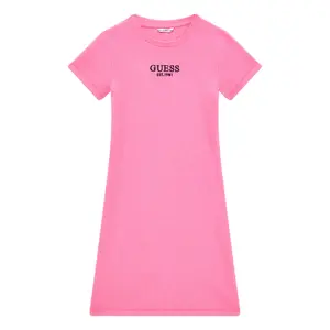 Girls' short sleeve ribbed stretch dress Guess image-0